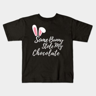 Easter Bunny Ears Chocolate Lover's Design. Cute Bunny Rabbit Pun Design. Kids T-Shirt